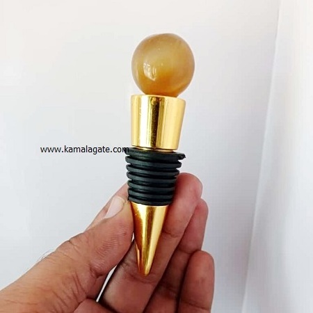 Natural Gemstone Customize Suncatcher Cone Shape Crystal Glass Wine Stopper For Wedding Gifts Crystal Crafts