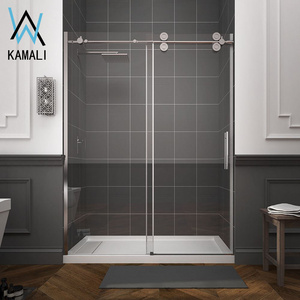 Kamali acrylic curved glass shower screen extend bubble plastic sliding keystone glass bathroom entry dreamline shower door