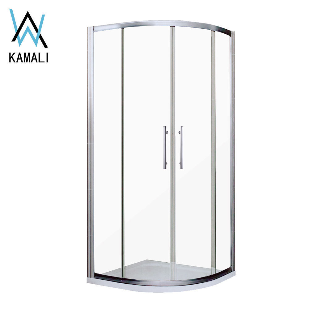 Kamali Factory Price 10mm Tempered Glass Sliding Curved Shower Enclosure Shower Cabin Door