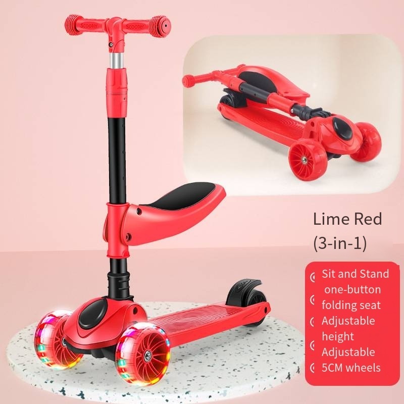 2023 Hot Sale Folding Multifunctional  Scooter  with Musical Colored Lights for Kids Ages 3-12 cheap fast delivery