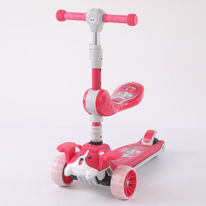 multi function 3 in 1 kids scooter Foldable Flashing wheel baby children ride on vespa Scooter with seat