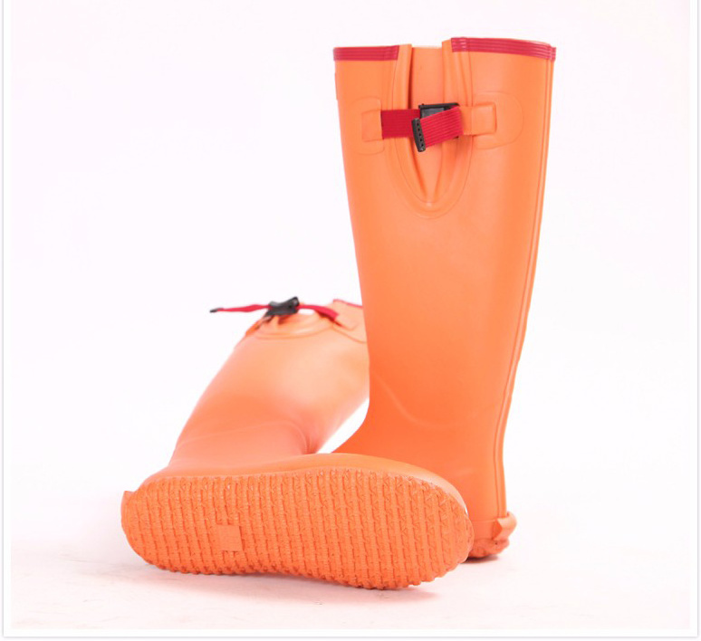 Fashion Rubber Rain Boots Custom Orange Wellington Boot Clear Rain Boots Women