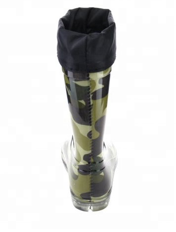 Half waterproof overalls camouflage printed large size knee high men rubber boot for rain