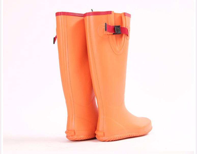 Fashion Rubber Rain Boots Custom Orange Wellington Boot Clear Rain Boots Women