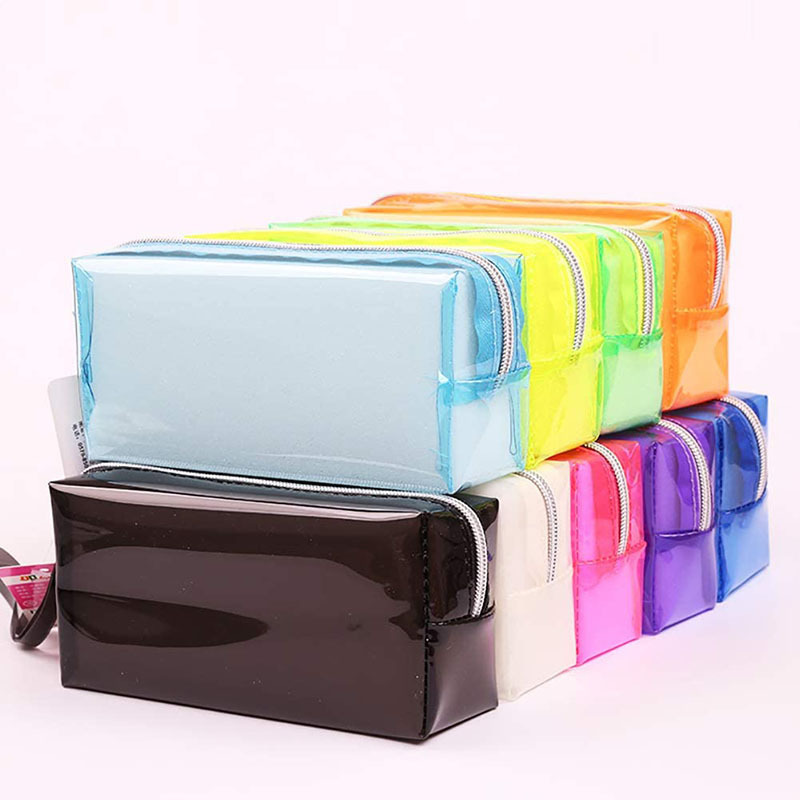 Clear Pencil Case /transparent PVC Big Capacity Pencil Pouch/ Pen Bag Cosmetic Pouch with Zipper for School Office Plastic