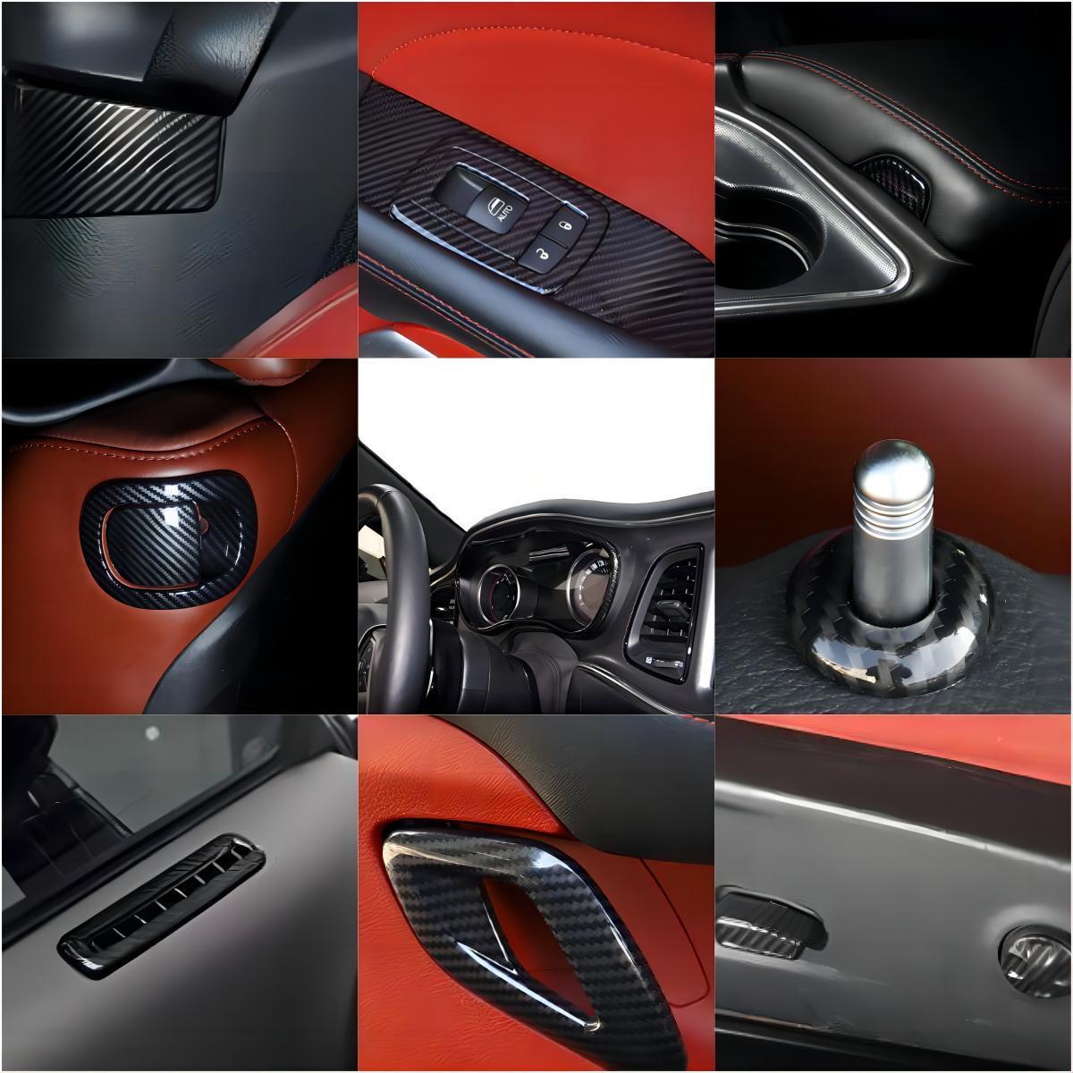 Hot Sale Car Accessories Interior Trim Set Kit Decoration Premium ABS Carbon Fiber For Dodge Challenger 2015-2019