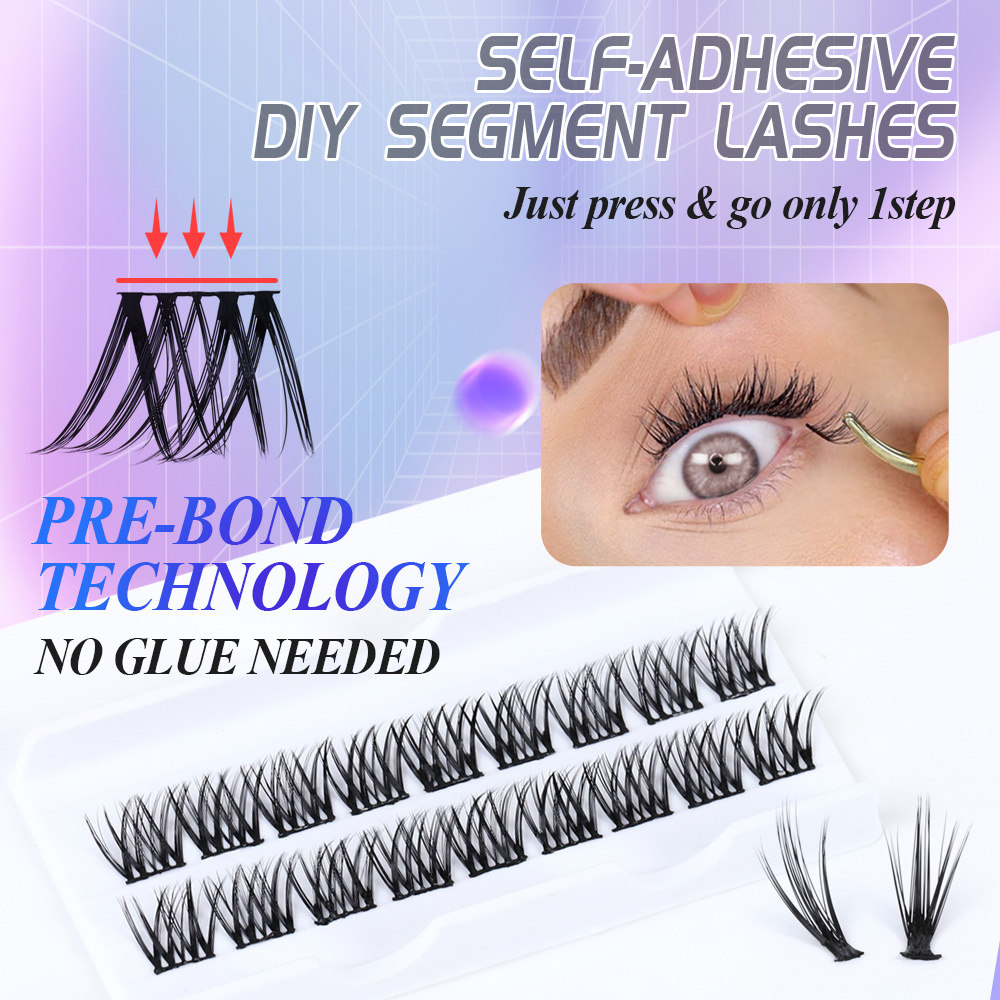 New Coming no glue needed diy eyelash extension kit Segmented Eyelash Cluster Lash Extensions Kit With Eyelash