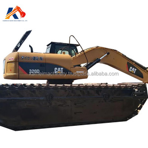 Japan made original Caterpillar 320D amphibious excavator in good condition wetland excavator boat cat320C for sale