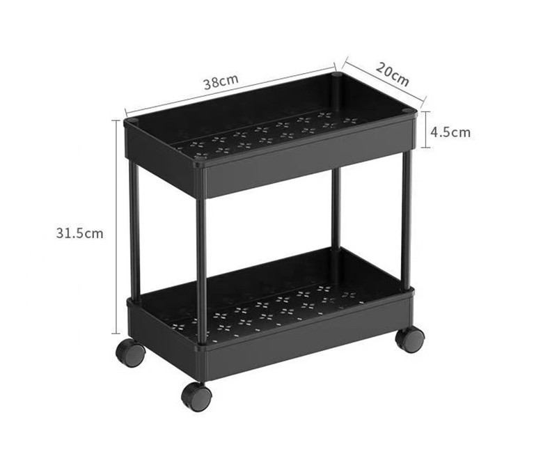 20CM Storage Cart 2-6 Layer Kitchen Storage Trolley Mobile Shelf Organizer for Kitchen, Bathroom,Narrow Space Storage Rack