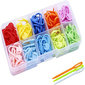 120pcs Colorful Mini Crochet Locking Markers Plastic Locking Stitch Markers Needle Clip Hook DIY Knitting Tools