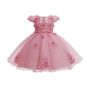 2023 New arrive Spring Summer Children's Dress Flower Princess bouffant skirts Dress Girl Baby's First Birthday Dress