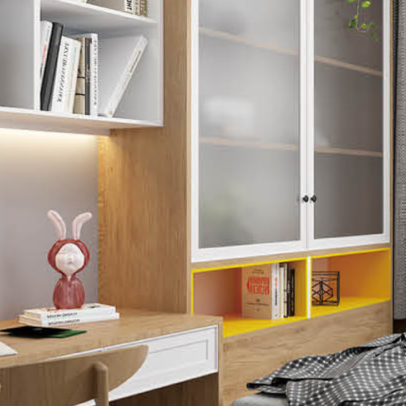 Customized Modular white MDF splling door hotel bedroom storage cabinet furniture wooden armoire wardrobe closets