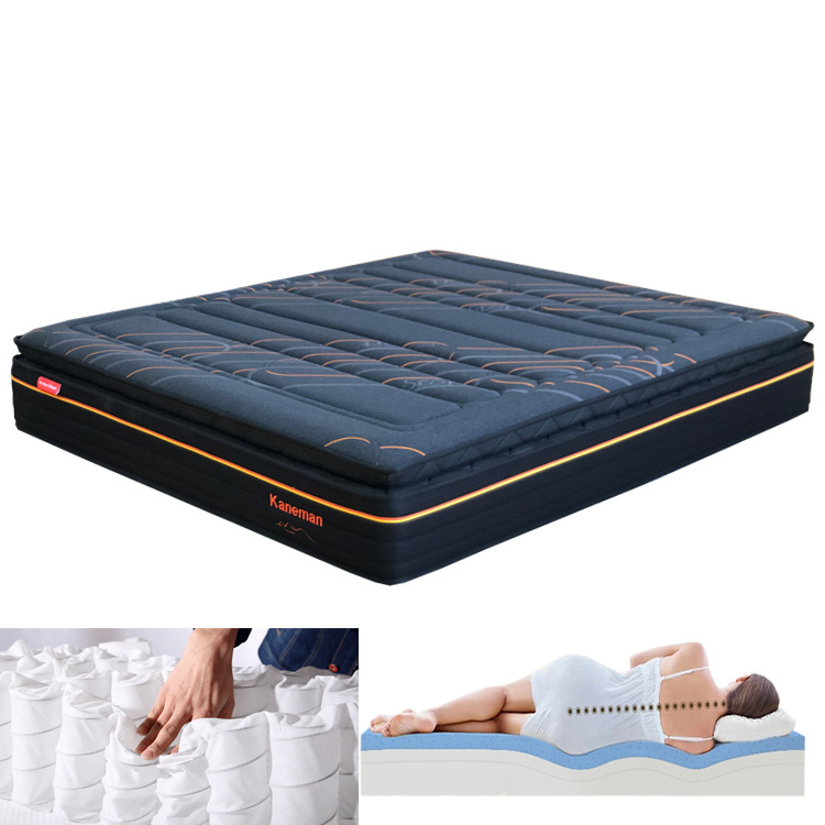 Wholesale Classic Cool Gel Memory Foam and Innerspring Hybrid 12 Inch Pillow Top Mattress Roll Up Packing Queen Mattress In Box