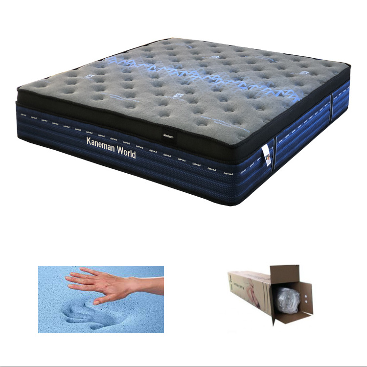 Top Selling Compressed Bed King Size Mattress 12 inch Colchon Cooling Gel Memory Foam Pocket Coil Spring Roll Mattress in Box