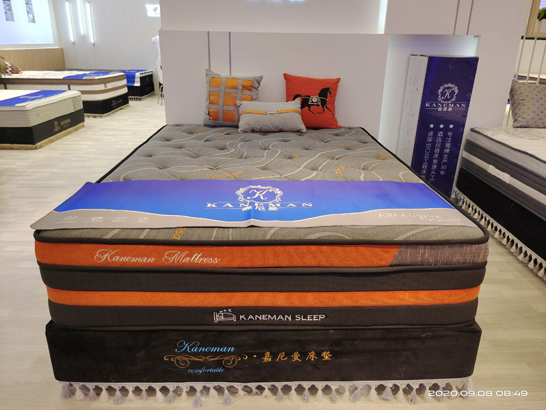 China Colchones Luxury Queen King Size 14 inch Hybrid latex memory foam pocket coil spring mattress wholesale price roll in box