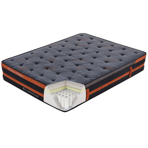 China Colchones Luxury Queen King Size 14 inch Hybrid latex memory foam pocket coil spring mattress wholesale price roll in box