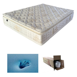 Luxury Hotel Mattress Two sided Use Double Pillow Top Pocket Spring Mattress Roll Compress In box