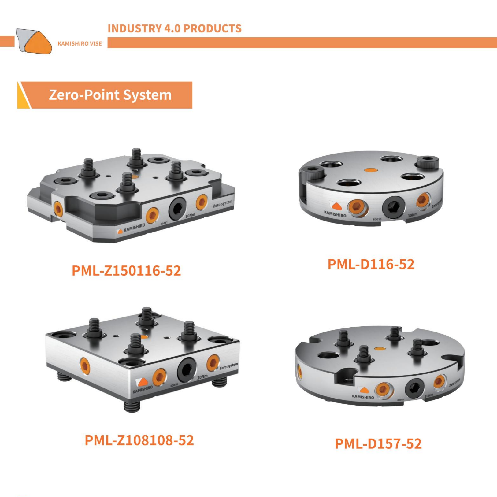 Kamishiro Precision Zero point clamping modular cnc milling machine  tools self centering vise zero point clamping system