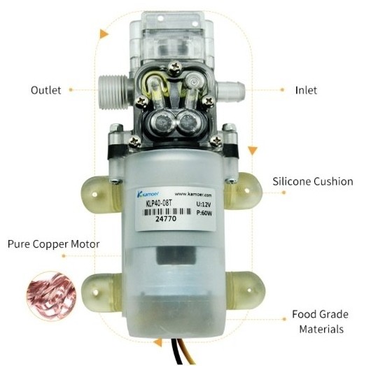 Kamoer KLP40 12V volt high volume micro dc mini agricultural irrigation ro diaphragm booster water pump