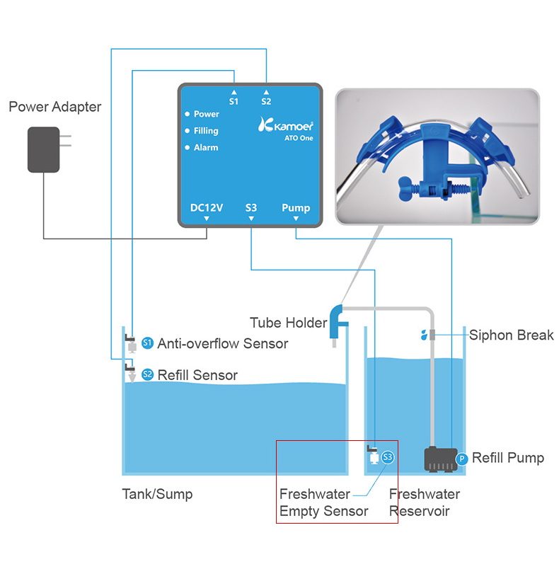 Kamoer aquarium tank system submersible float switch water level sensor