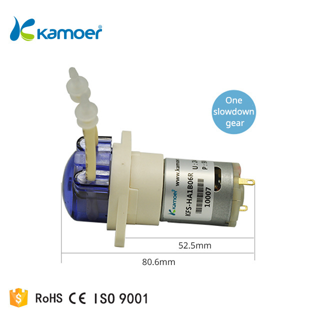 KFS brushed 12v DC electric peristaltic pump motor gear liquid dosing pump for chromatograph with silicone tubing