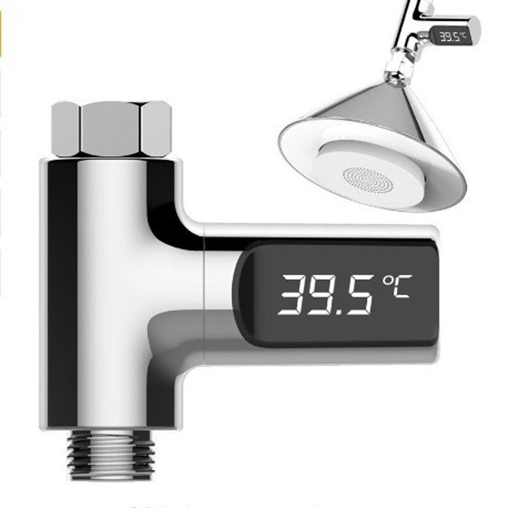 LED Display Water Shower Thermometer Self-Generating Electricity Water Temperature Monitor Energy Smart Meter Thermometer