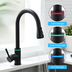 Smart Sensor Touch Control Kitchen Faucets Temperature Control 3 Colours LED Light 360 Degree Rotation Kitchen Sink Faucet