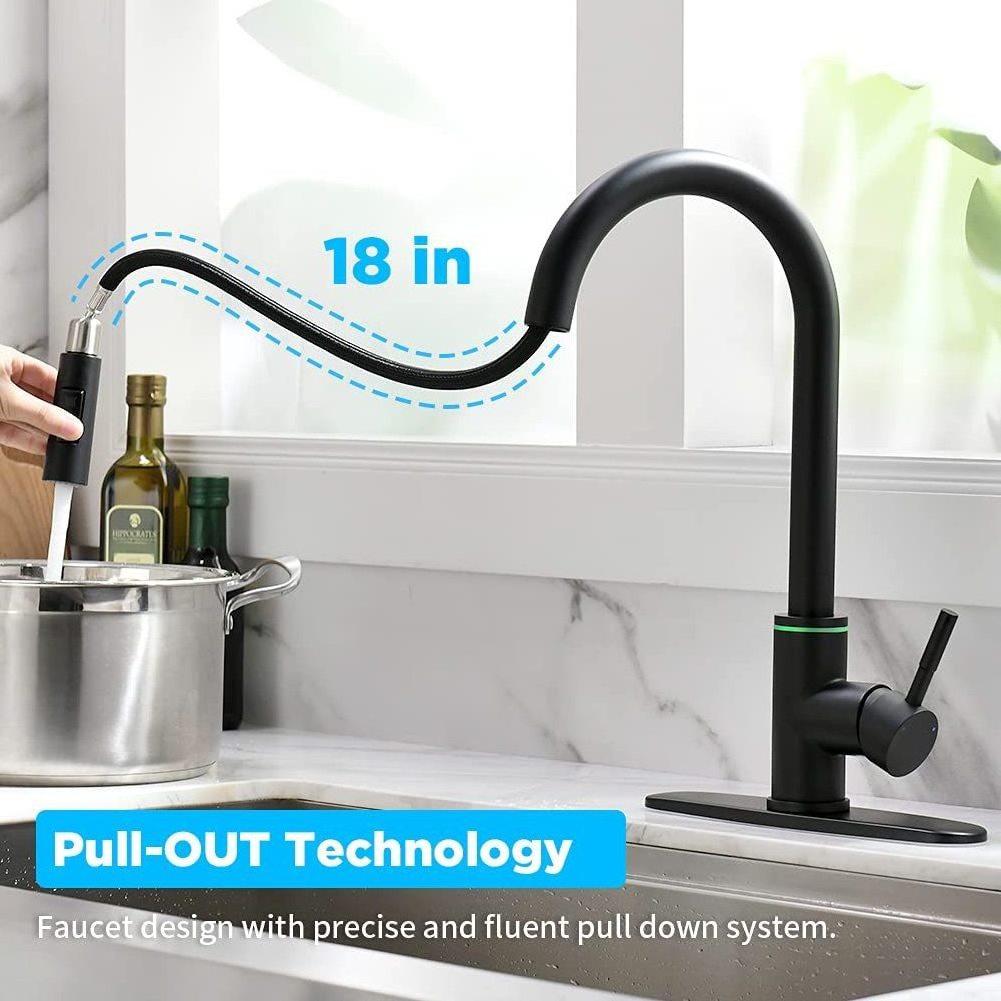 Smart Sensor Touch Control Kitchen Faucets Temperature Control 3 Colours LED Light 360 Degree Rotation Kitchen Sink Faucet