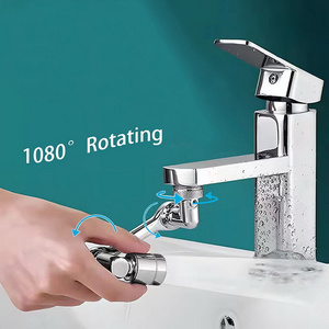 Universal Multifunctional Brass Faucet Extender Foldable Big Angle Rotate Spray 1080 Degree Swivel Faucet For Bathroom Sink