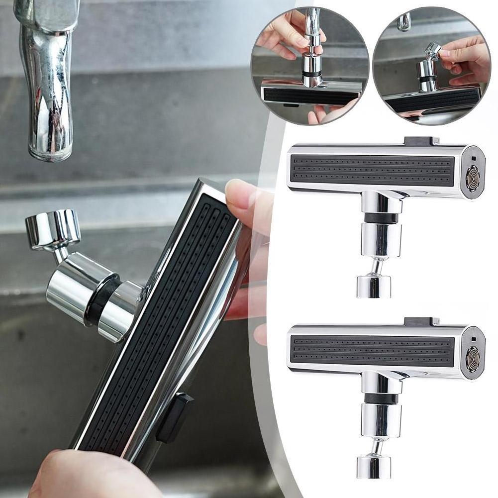 3-IN-1 720 Degree Rotatable Faucet Extension Aerator Replaceable Kitchen Faucet Extender Waterfall Stream Sprayer Head