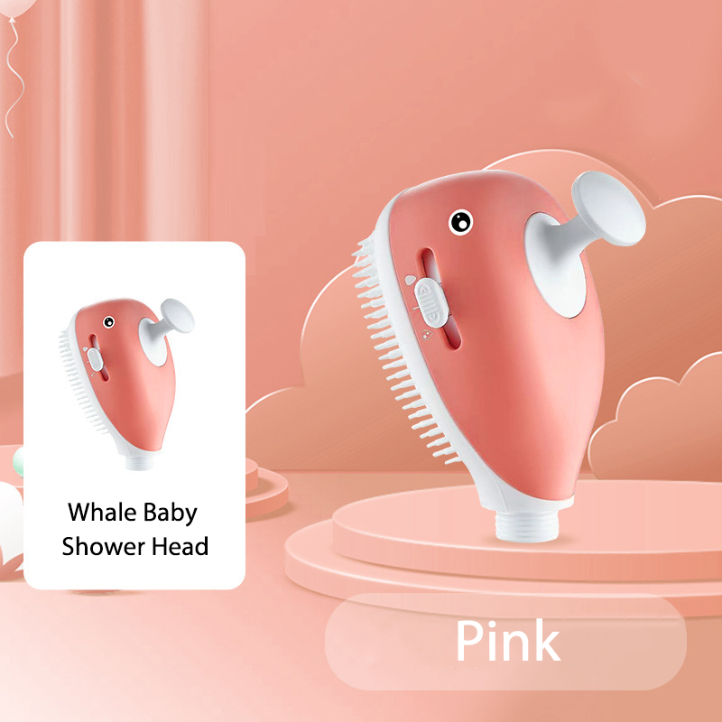 Cartoon Whale Shape Children's Shower Head ABS 3-function Cats And Dogs Pet Massage Bathing Silicone Brush Shower Head