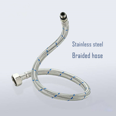 1 Pair 60cm Stainless Steel Flexible Plumbing Pipe Cold Hot Mixer Faucet Water Supply Hoses Faucet Hose Bathroom Accessories