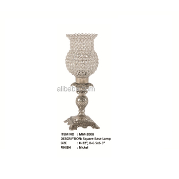 NEW STYLE CRYSTAL BEADS SHADE ANTIQUE EMBOSSED TABLE LAMP