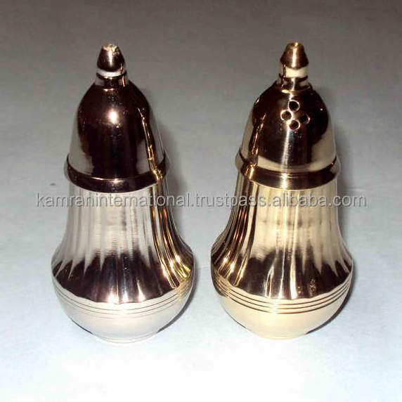 BRASS METAL NICKLE PLATED SPICE CONDIMENT SET HANDMADE CONDIMENT GIFT SET