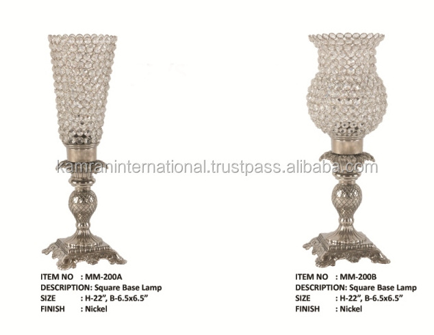 NEW STYLE CRYSTAL BEADS SHADE ANTIQUE EMBOSSED TABLE LAMP