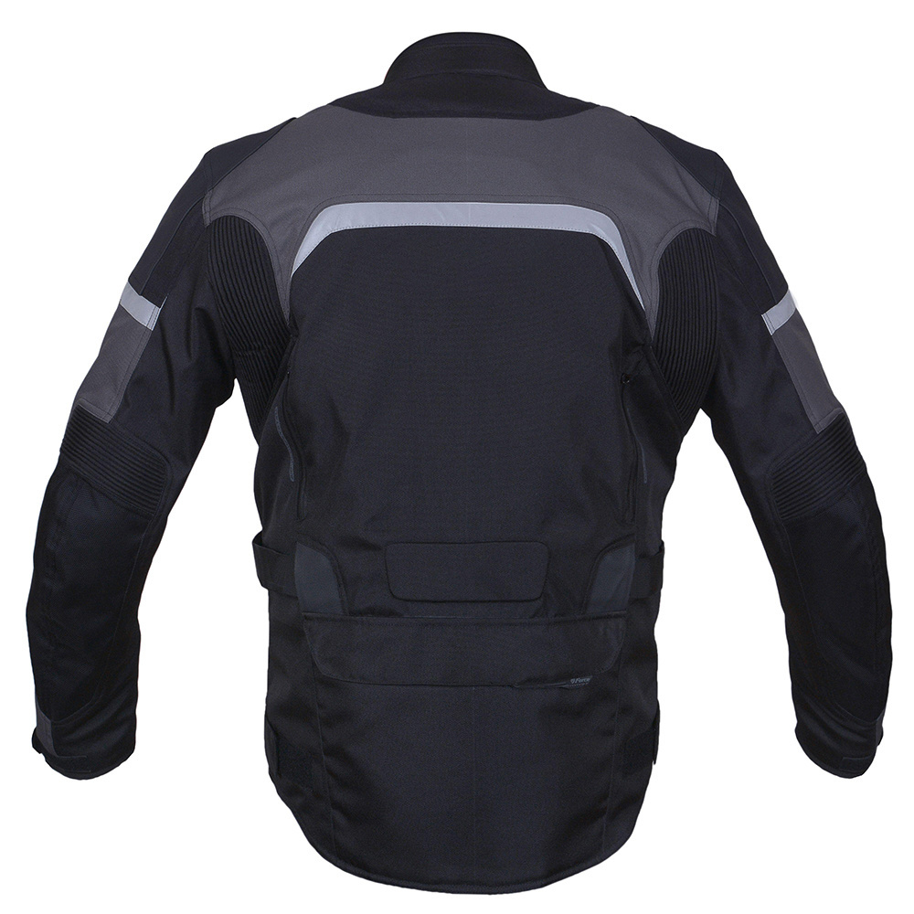 Men's waterproof black cordura textile motorbike jacket best quality motorcycle Cordura Jacket by KAMRO