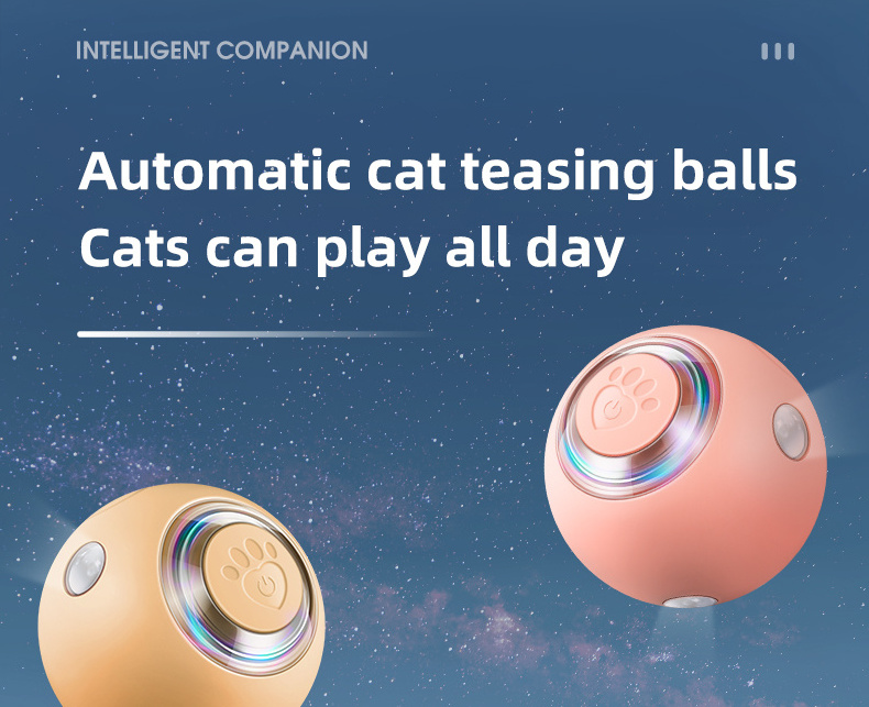 2024 Upgraded Smart Sensing Electric Cat Toy Automatic Rechargeable LED Light Moving Interactive Pet Toy