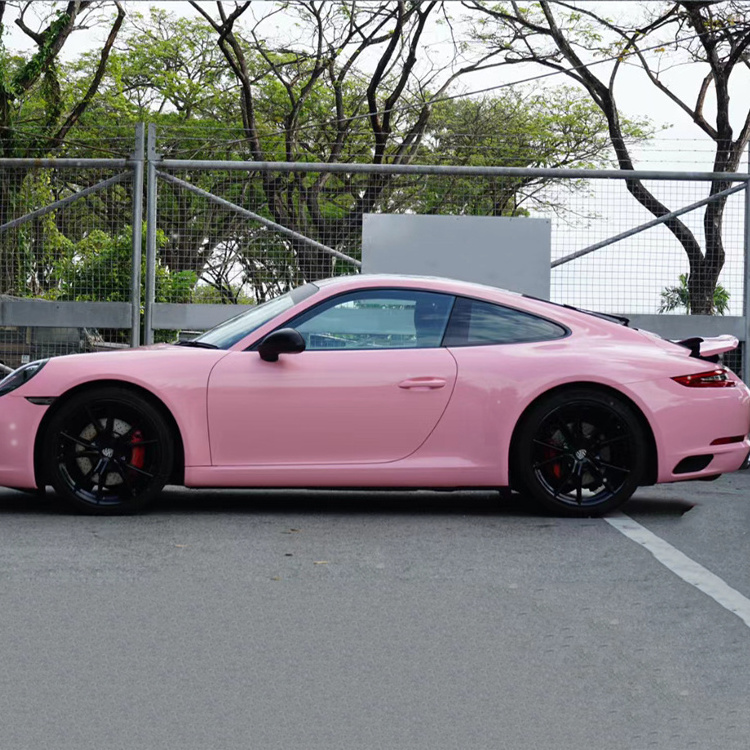 Wholesale High Quality Pink Wrap Film Color Changing Adhesive Vinyl Film Car Body Cherry Blossom Powder Wrap Car Sticker