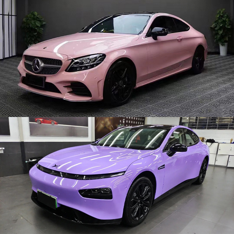 Ultra Gloss Automotive Vinyl Wrap Colours For Cars Orange Blue Red Yellow Pink Green Purple Vinyl Wrap Film