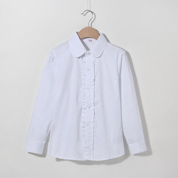 High Quality White Long Sleeve Uniforms School Shirt