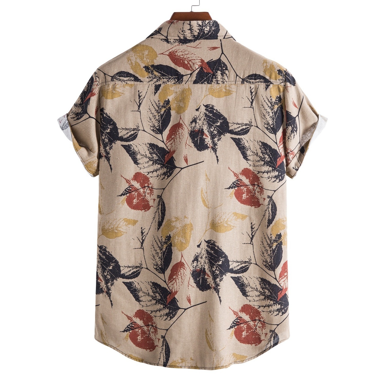 Mens summer beach fishing shirts custom holiday Linen  printing short sleeve man hawaiian shirt