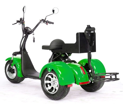 Brand New 2000W 8 Inch Iron Wheels Electric Fat Tire Trike 60V 12Ah 3 Wheel Scooter Moped Bike with Golf Rack