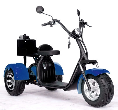 Brand New 2000W 8 Inch Iron Wheels Electric Fat Tire Trike 60V 12Ah 3 Wheel Scooter Moped Bike with Golf Rack