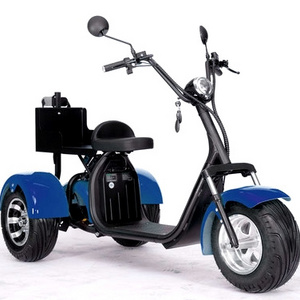 Brand New 2000W 8 Inch Iron Wheels Electric Fat Tire Trike 60V 12Ah 3 Wheel Scooter Moped Bike with Golf Rack