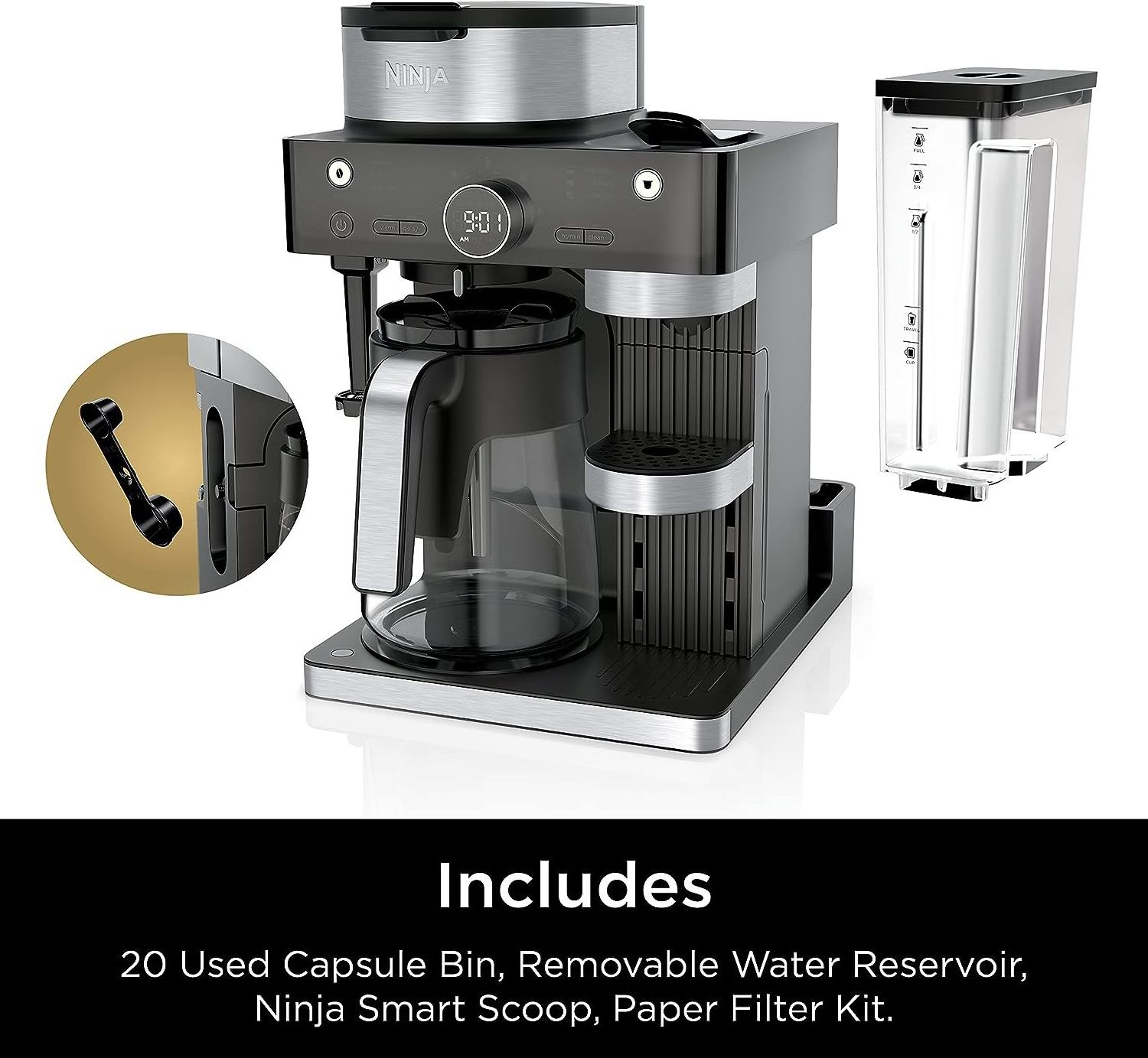 2023  CFN601 Coffee Barista System Single-Serve Coffee Capsule Compatible 12-Cup Carafe Built-in  Cappuccino & Latte