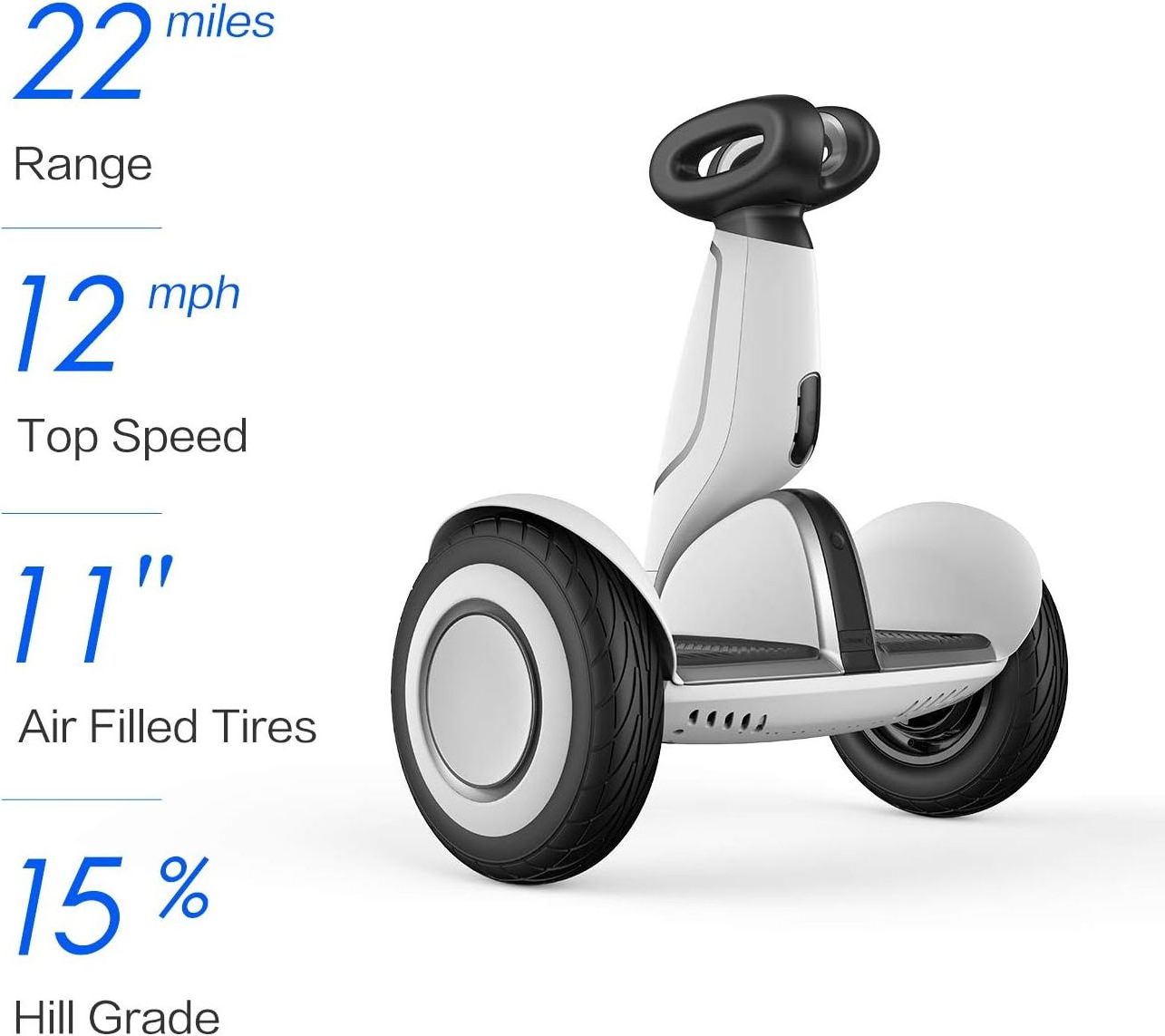 S-Plus Smart Self-Balancing Electric Scooter, MAX 1600W Motor , 22 Miles Range & 12.5MPH, With Intelligent Lighting