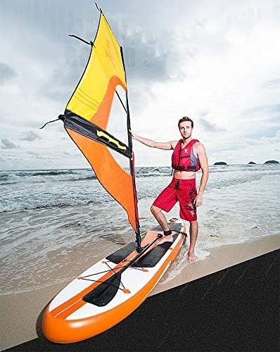 2023 Fabulous Inflatable 0.9mm PVC 10ft. SUP Sailboat Windsurfing Paddle Surf Board New