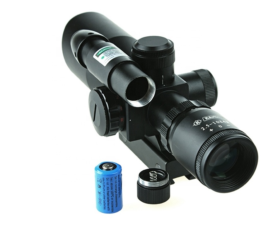 Hunting illuminated sight 2.5-10X40 with green laser sight