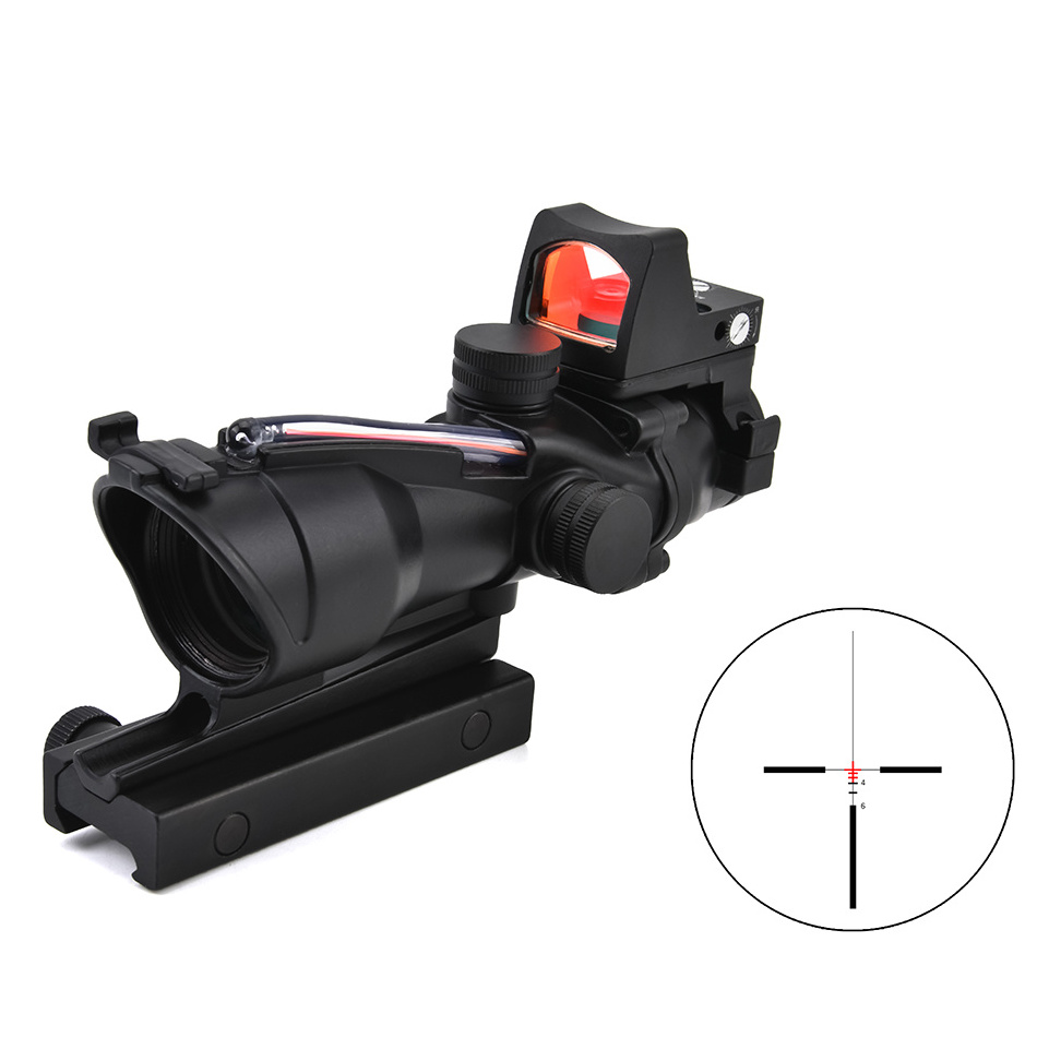 ACOG 4X32 red  scope telescope sight with mini red dot sight