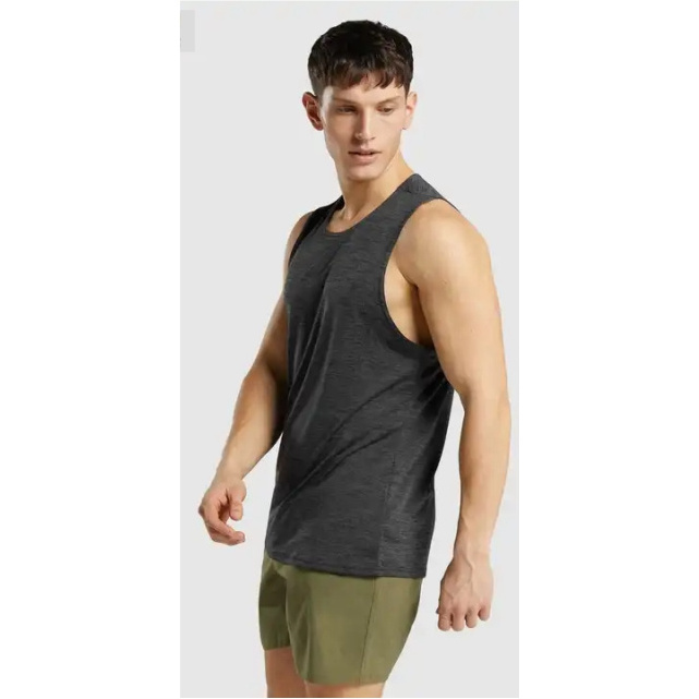 Gym Fitness Wear 2024 Polyester Material Solid Color High Quality Wholesale Best Design Sleeveless Men Tank Top